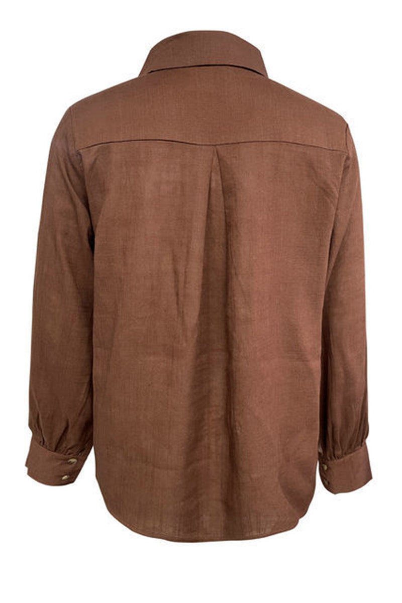 Aiertu  -Casual Hollow Out Turndown Collar Blouses(4 Colors) aiertu