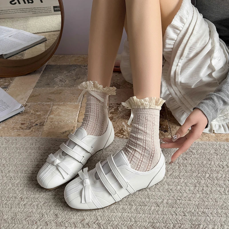 Aiertu  -  Summer Sneakers Bow Women Mary Jane Sports Shoes New Running Flats Casual Sandals 2026 Fashion Walking Comfort Women's Shoes Aiertu