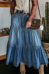 Aiertu  -Casual Street Distressed Buckle Loose High Waist Type A Patchwork Bottoms aiertu
