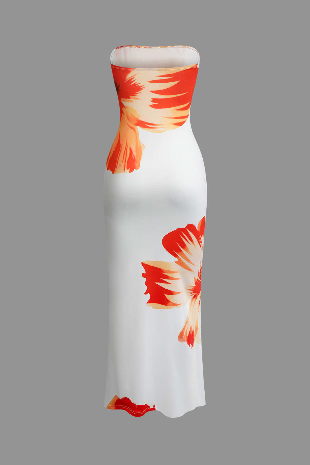 Aiertu  Sunny Floral Cascade Strapless Midi Dress Aiertu