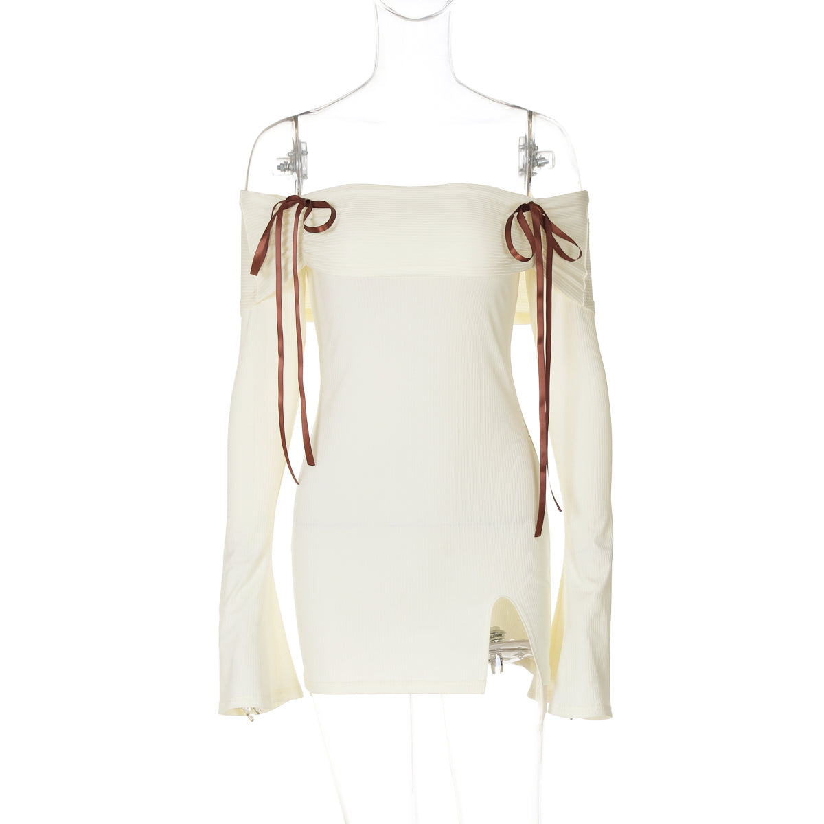 Aiertu  -Marley Off-Shoulder Ribbon Mini Dress aiertu