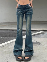 Aiertu  Bootcut Low Rise Denim Jeans Aiertu
