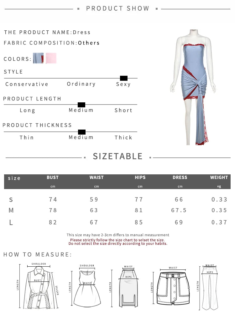 Aiertu  -  Sexy Patchwork Lace Dress Women Kink Folds Skinny Streamers Summer Fashion Street Midnight Temperament Party Bodycon Aiertu