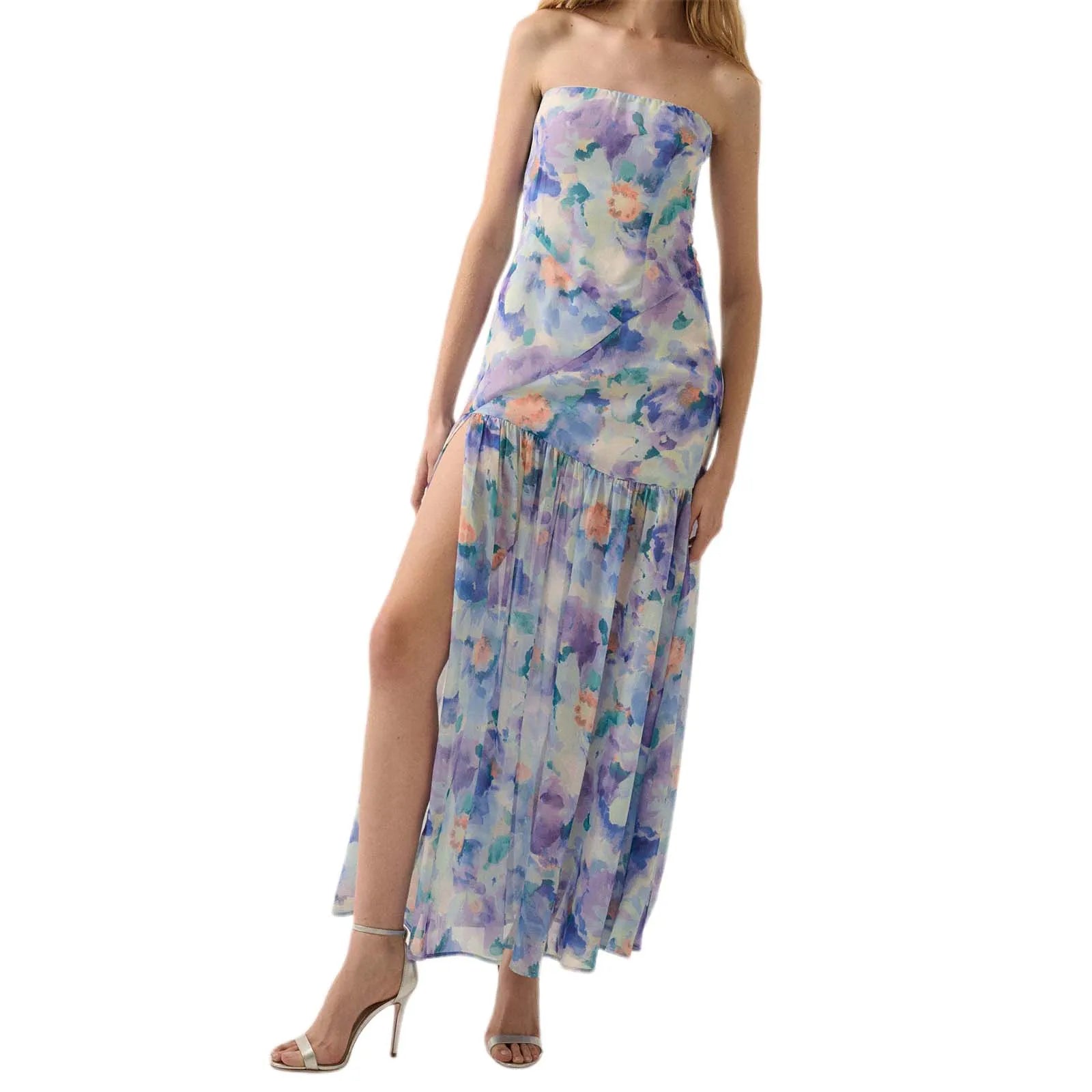 Aiertu  -  Women s Floral Print Off Shoulder Maxi Dress with Sleeveless Bandeau Top for Summer Beach Vacation Aiertu