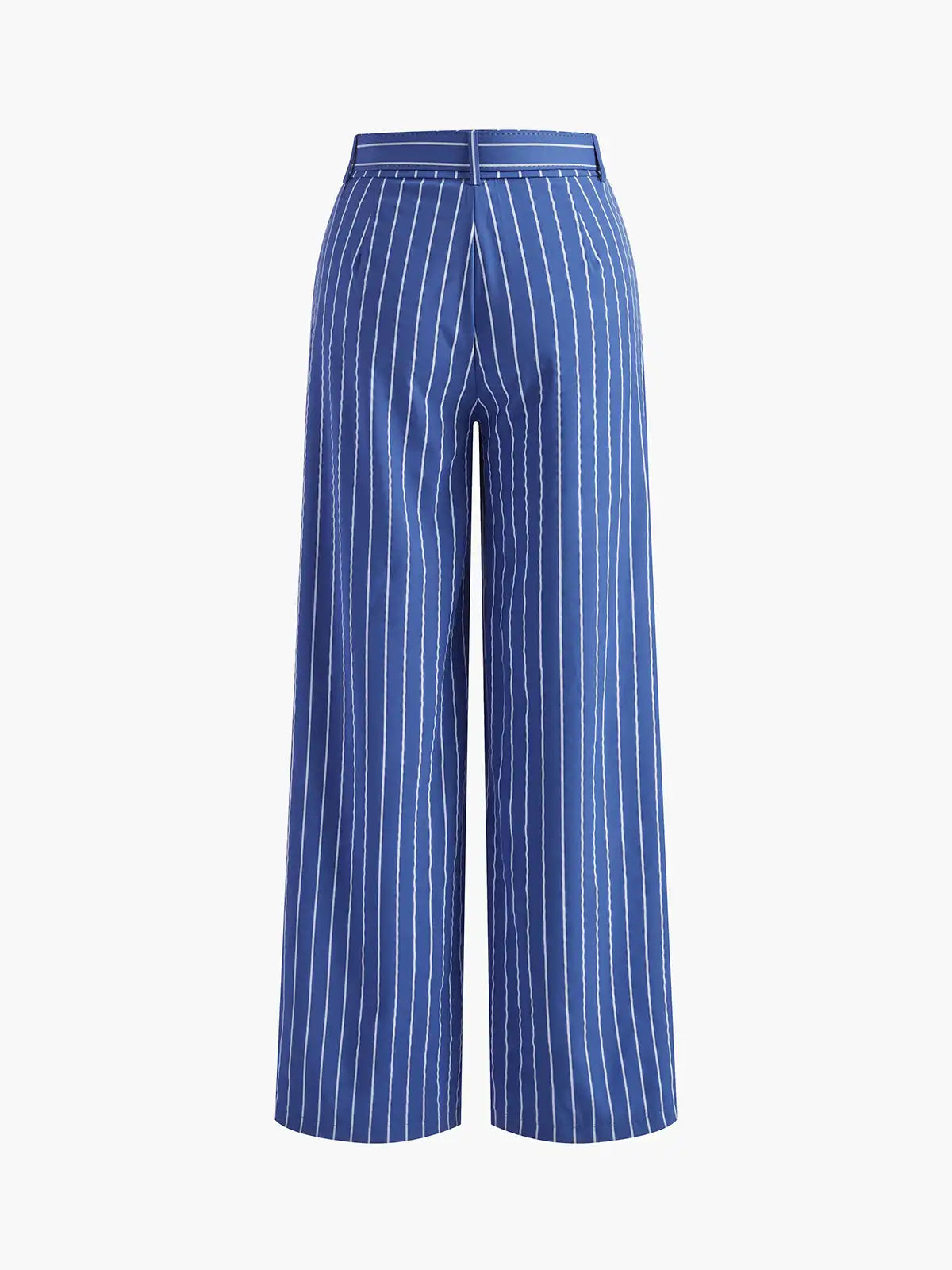 Aiertu  -  Stripe Belted Pants Set Elegant Bandage Wide Leg Pants Suit Office Lady Clothing Two Piece Set With Pants Aiertu
