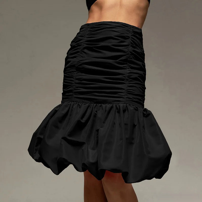 Aiertu  -  layered look inspo Fashion Ruched Cake Skirts Splice Zipper High Waist Solid Color Skirt Women's Slim Patchwork Pleated Skirt Sexy Hot Girl Aiertu