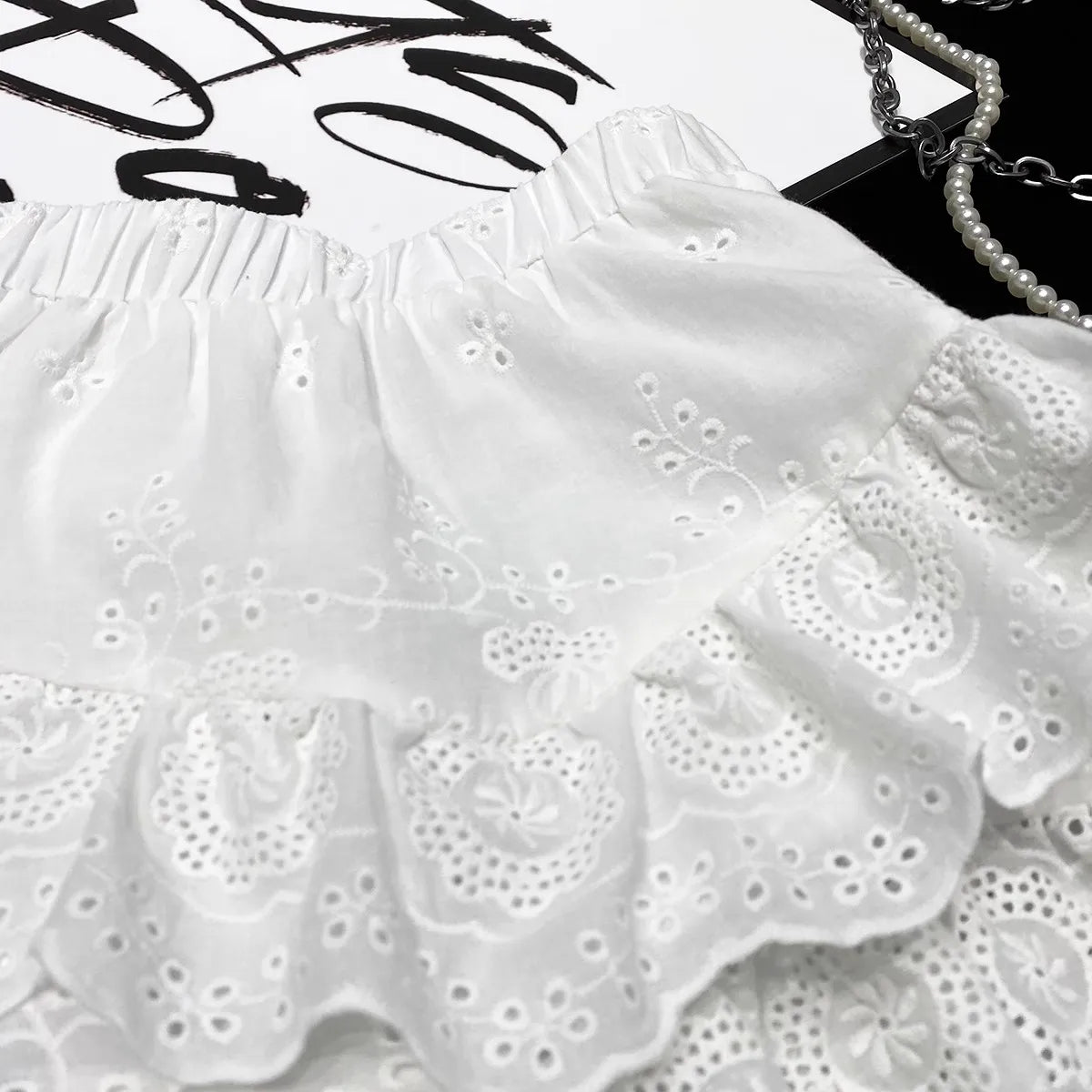 Aiertu  -  Summer Korean fashion mini skirts kawaii vintage clothes cute white lace skirts for woman high waist ruffle skirts embroideryed Aiertu