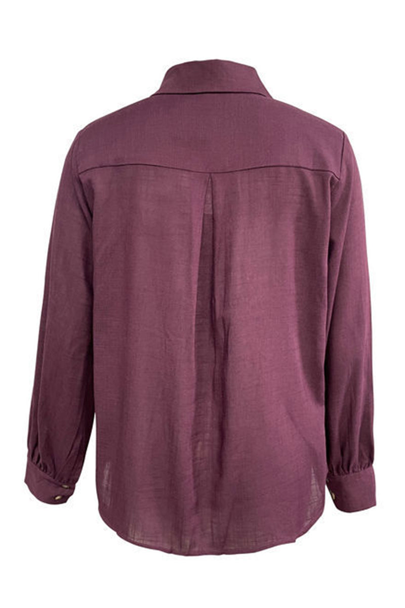 Aiertu  -Casual Hollow Out Turndown Collar Blouses(4 Colors) aiertu