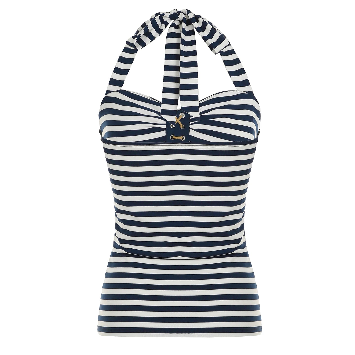 Aiertu  -  Y2K Women Tie Up Front Striped Halter Vest Backless Sexy Casual Fitted Sleeveless Crop Top Summer Fashion Tank Tops Aiertu