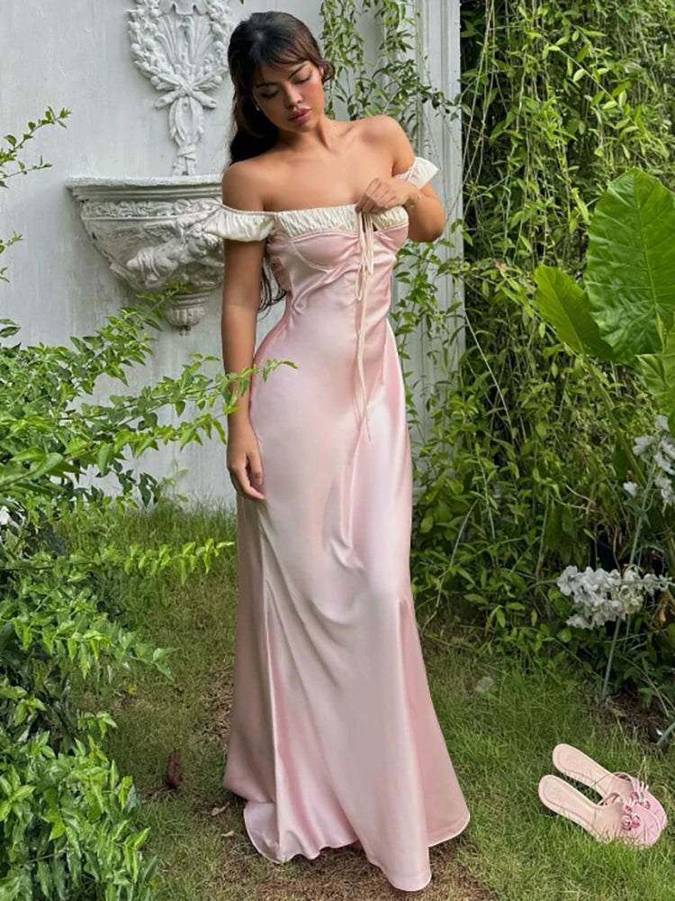 Aiertu  -  Fantoye Sexy Square Collar Bandage Women Dress Pink Puff Sleeve High Waist Dress Femme Summer French Elegant Party Clubwear 2026 Aiertu