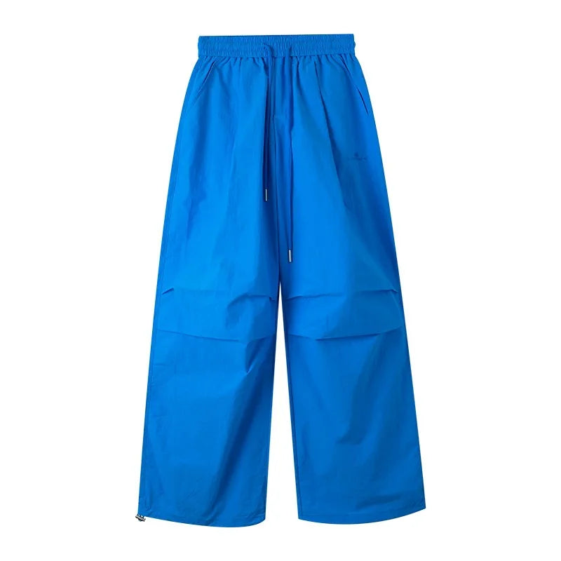 Aiertu  -  New sports wide-leg pants hiphop loose paratrooper retro pleated straight tooling casual pants Aiertu