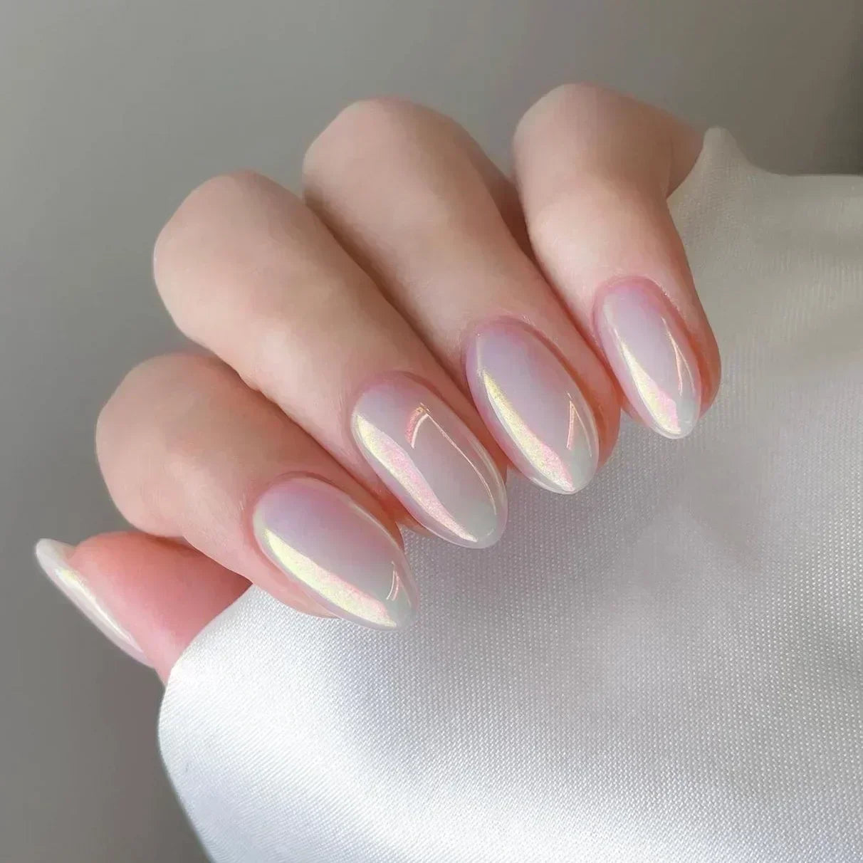 Aiertu 24Pcs Pink Almond French Press on Nails With 3D Bow ripple charms Design Fake Nails Ballerina False Nails Full Cover Nail Tips Aiertu