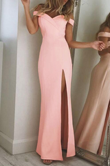 Aiertu  -  Fashion Elegant Solid Backless High Opening Off the Shoulder Irregular Dress Dresses(5 Colors) Aiertu