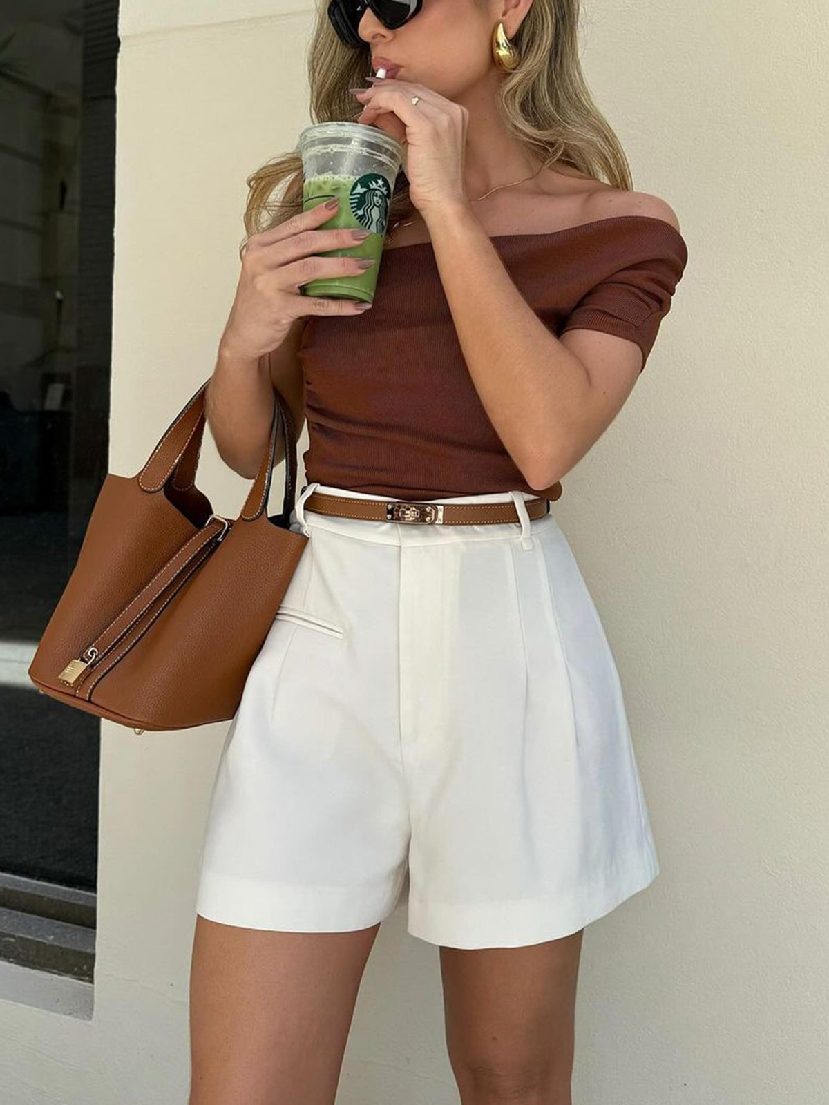 Aiertu  Semi-Sheer Mid-Waist Shorts Without Belt shopify