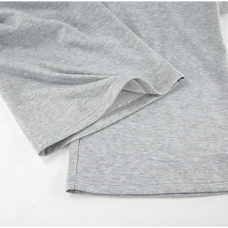 Aiertu  -  Casual 2 Pieces Suit Women Full Sleeves Zippers Crop Hoodies High Waist Wide Leg Lengthen Pants Female Set 2025 Spring Lady Sets Aiertu