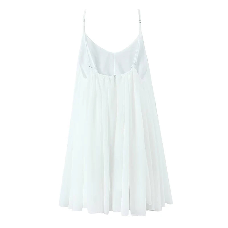 Aiertu  -  Sexy Backless White Sling Short Dress Women V Neck Sleeveless A-line Loose Summer Dresses Holiday Beach Robe Fairy Vestidos Aiertu