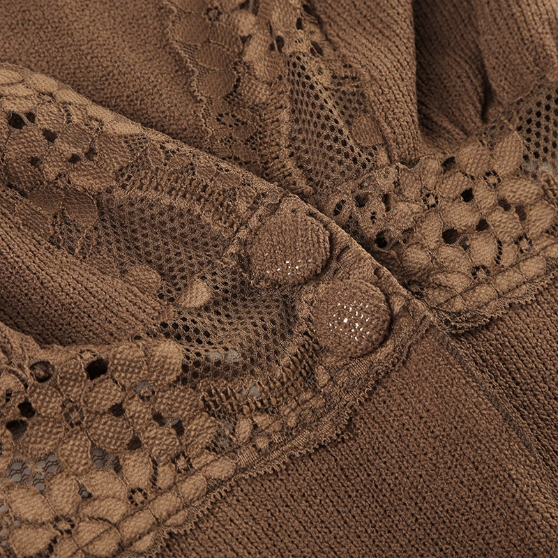 Aiertu  -Dezirae Lace Woolen V-Neck Cardigan aiertu
