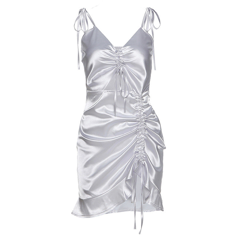 Aiertu - Strap bow knot V-neck dress Aiertu