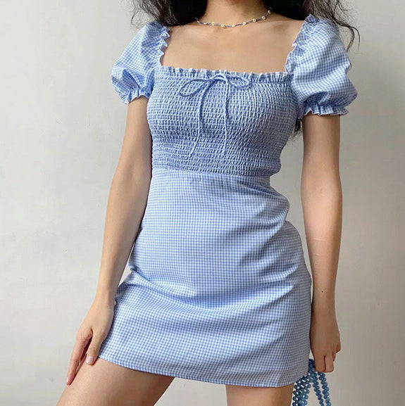 Aiertu - Uptown Shirred Babydoll Dress  ~ HANDMADE - new trend inspo - trashy outfits - dinner outfits Aiertu