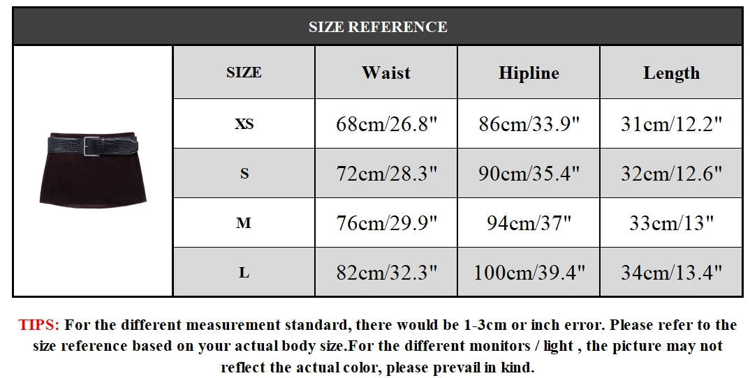 Aiertu  -  Women Fashion With Belt Wine Red Side Zipper Mini Skirt Vintage High Waist Female Chic Lady Skirts Aiertu