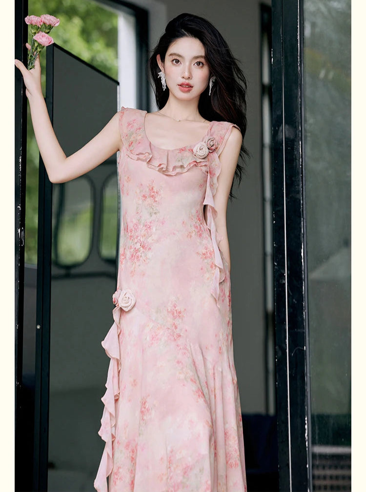 Aiertu  Honey Vine Vintage-Floral Ethereal Essence Dress Aiertu