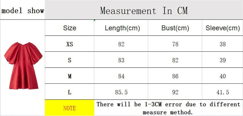 Aiertu  -  Women Red Puff Short Sleeve Mini Dress for Women Summer O-Neck Back Lace up High Street Evening Party Vestidos Aiertu