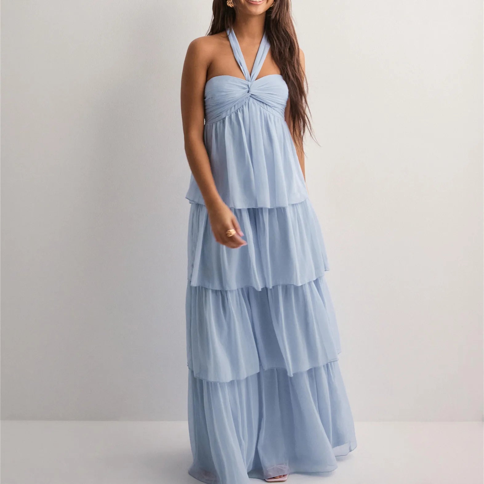 Aiertu  -  Women's Strapless Long Dress Fashion Sleeveless Tiered Hem Tube Dress Summer Beach Holiday Party Wedding Dress Aiertu