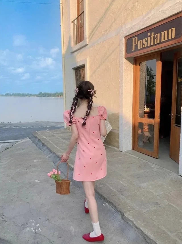 Aiertu  Pink Floral Bloom Dress Aiertu