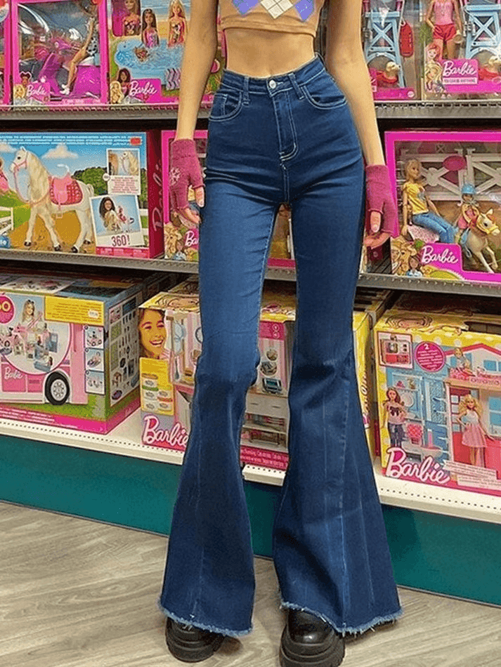 Aiertu  Classic High Waist Flare Jeans Aiertu