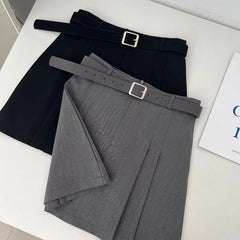 Aiertu Preppy Style A-Line Skirt for Women Summer New High Waist Black Gray Pleated Skirts Female Casual Student Mini Skirts Aiertu