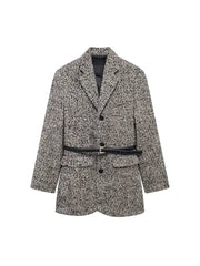 Aiertu  Women Fashion With Belt Single Breasted Blazer Vintage Notched Neck Long Sleeves Female Chic Lady Outfits Aiertu