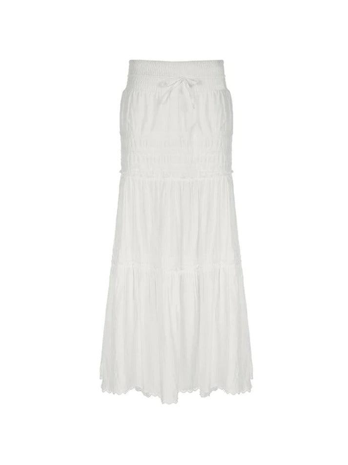 Aiertu  French Lace Splice Drawstring Maxi Skirt Aiertu