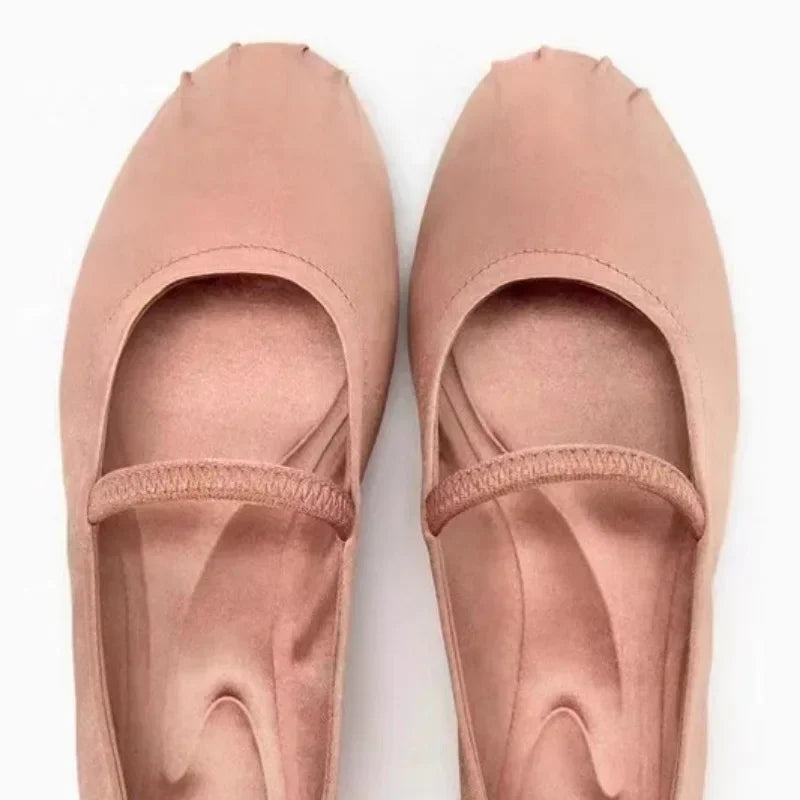 Aiertu  -  Designer Women Mary Jane Shoes Soft Sole Casual Outdoor Autumn High Quality Silk Shallow Ladies Ballet Flats Zapatos Mujer Aiertu