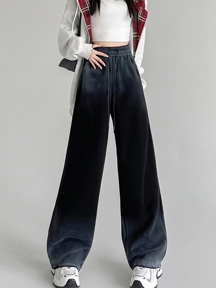 Aiertu  -  Vintage Tie Dye Y2K Sweatpants Women Streetwear High Waist Loose Pants Fall Casual American Retro Bf Hip Hop Trousers New Aiertu