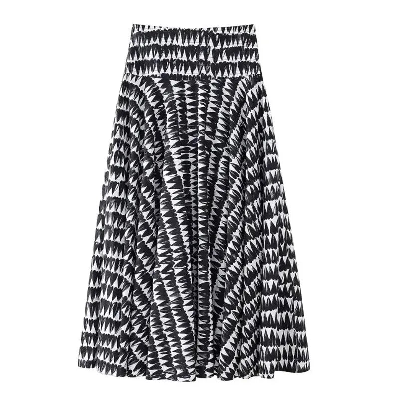 Aiertu  -  Women Bow Tie Print Skirt Set 2025 Summer A-line Sleeveless Strapless Top Skirts Sets Fashion Lady Street Square Neck Chic Suit Aiertu