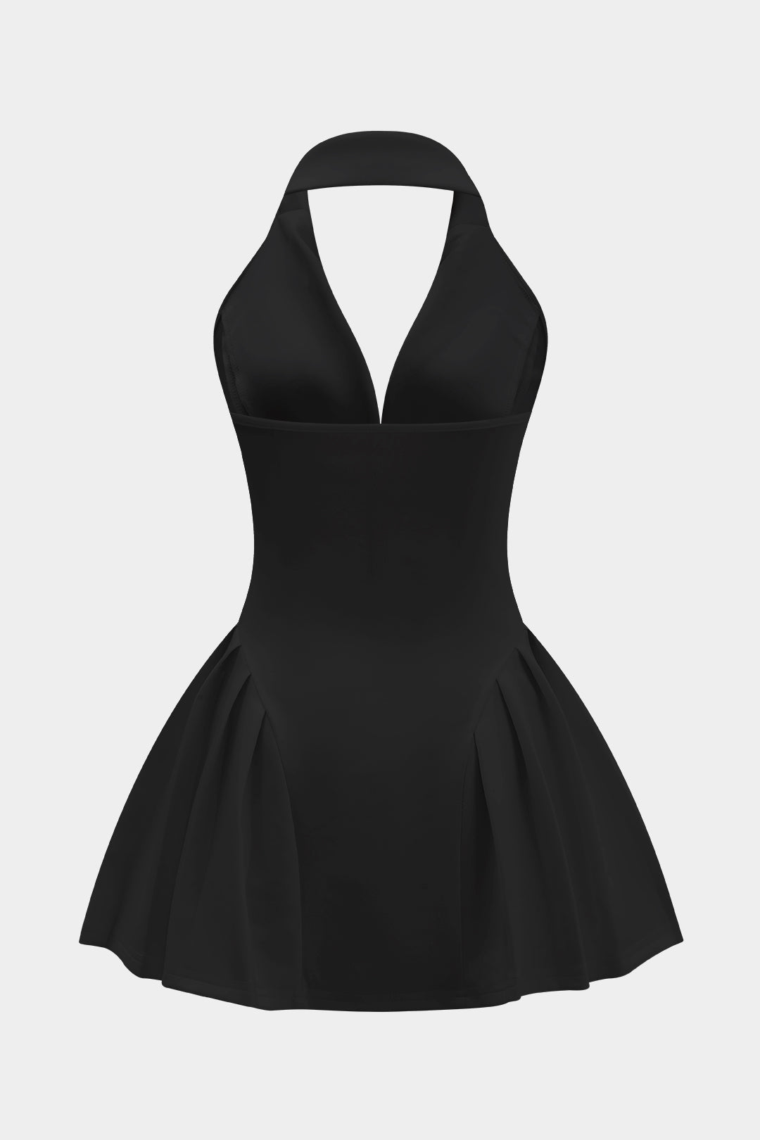 Aiertu  Halter Neck Button Ruffle Sleeveless Mini Dress Aiertu
