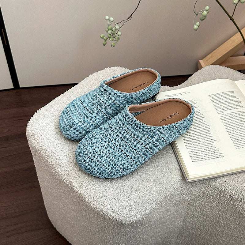Aiertu  -  Summer Breathable Hollow Out Women Mules Slippers Fashion Slip On Singbacks Shoes Ladies Casual Dress Slides Aiertu
