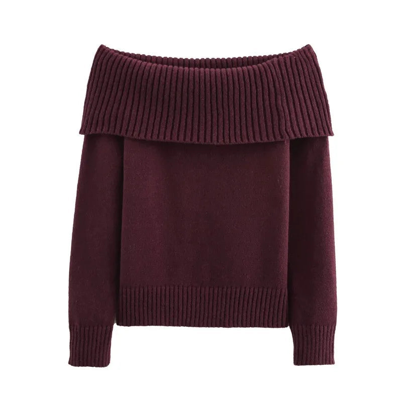 Aiertu  -  party look snspos Women's Fall Sweater Fashion Loose Casual Solid Pullover Sexy One Shoulder Sweater Streetwear Pullover Office Lady Aiertu