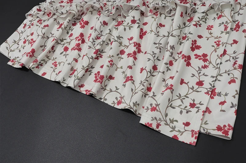 Aiertu  Floral Print Sexy V Neck Ruffles Elegant Bodycon Maxi Dresses Spring Fashion Holiday Streetwear Party Women Vestidos Aiertu