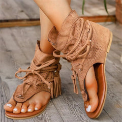 Aiertu  -  Summer Fashion Sexy Flat Casual Comfort Sandals Women's Round Toe Breathable Solid Color Slippers Daily Sandalias De Mujer Aiertu