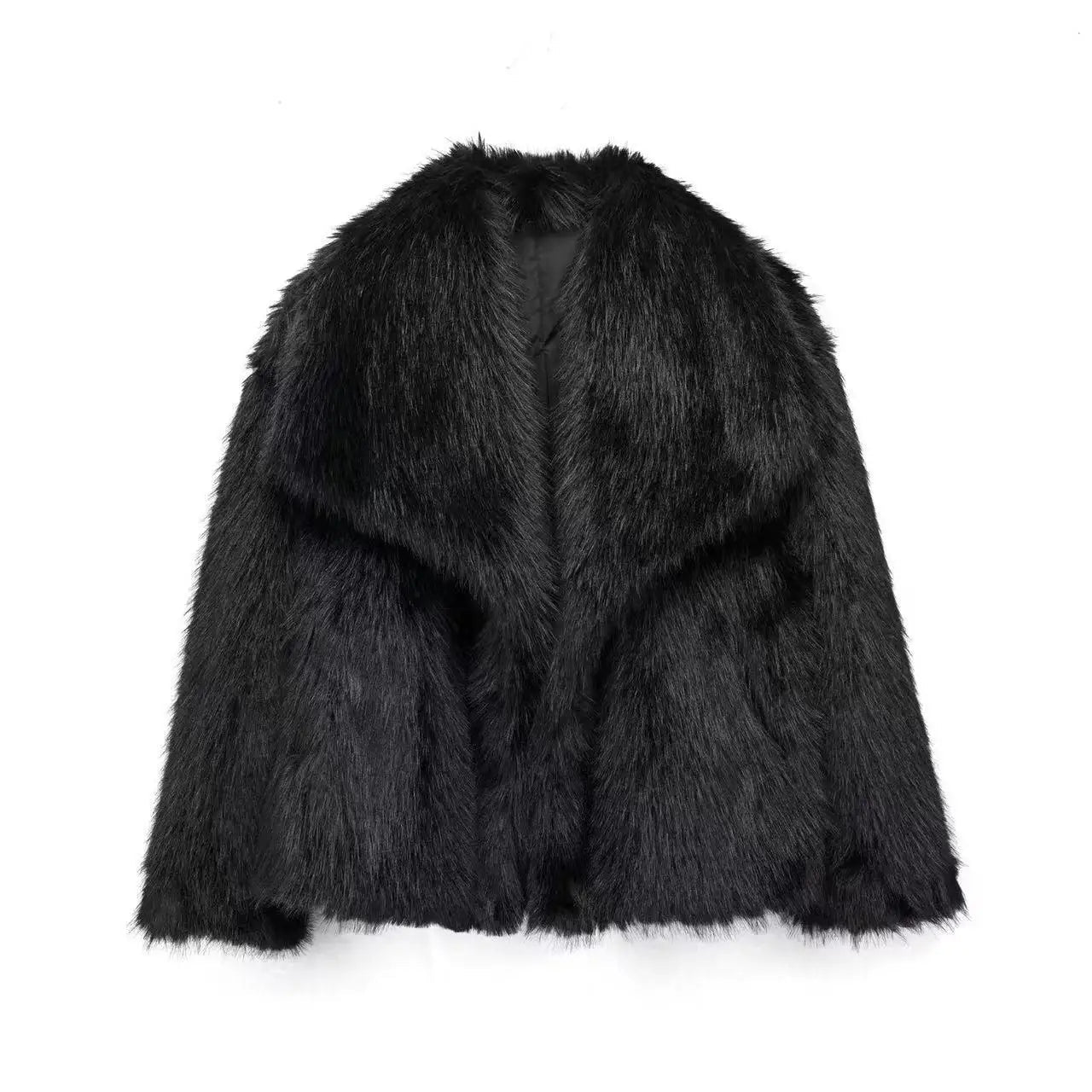 Aiertu  -  Elegant Faux Fur Cardigan Coats Women Winter Long Sleeve Loose Luxury Coats Female Chic Solid Streetwear All-match Outcoat Aiertu