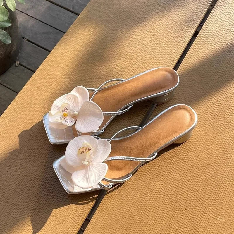Aiertu  -  Sandals Decorations Flower Shoe Accessories Vacation Style Removable Butterfly Orchid Shoes Charms DIY Shoe Buckle Clogs Buckle Aiertu