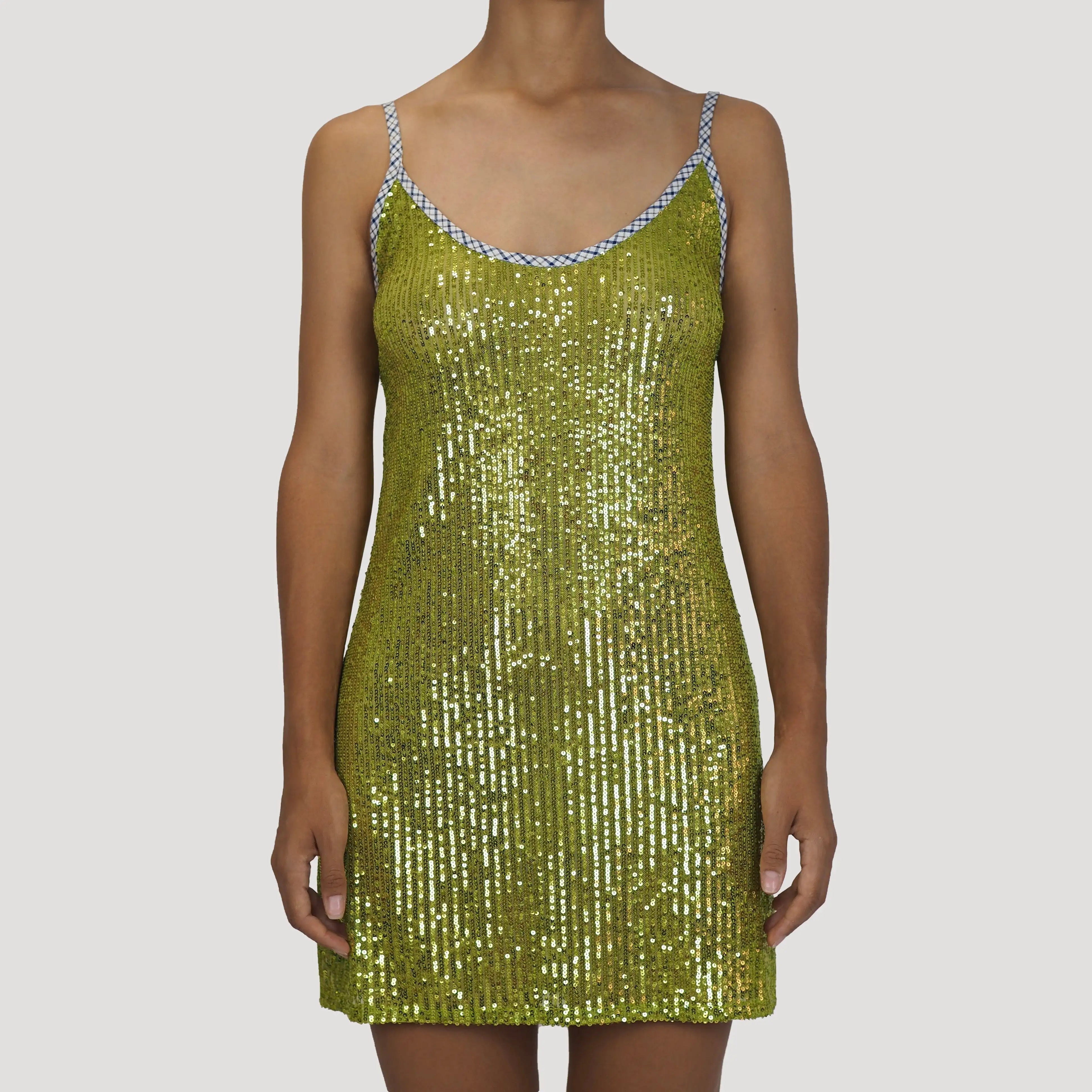 Aiertu  -  Sequin Glitter Mini Dress Summer Sleeveless Spaghetti Strap Camis Dress Women Sexy Club Party Rave Sparkly Dress Aiertu
