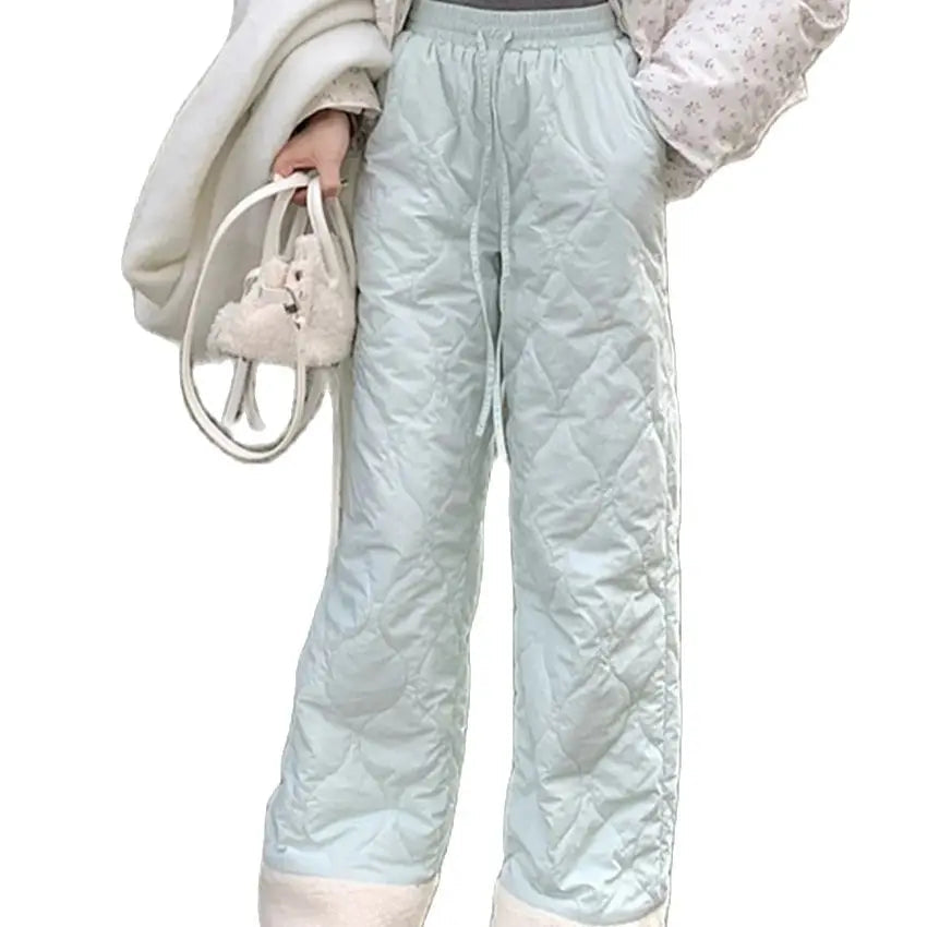 Aiertu  -  Cotton Pants Women Chic Loose Daily Warm 2026 Winter Gentle Straight Wide Leg Fashion Daily New High Waist Slim Aiertu