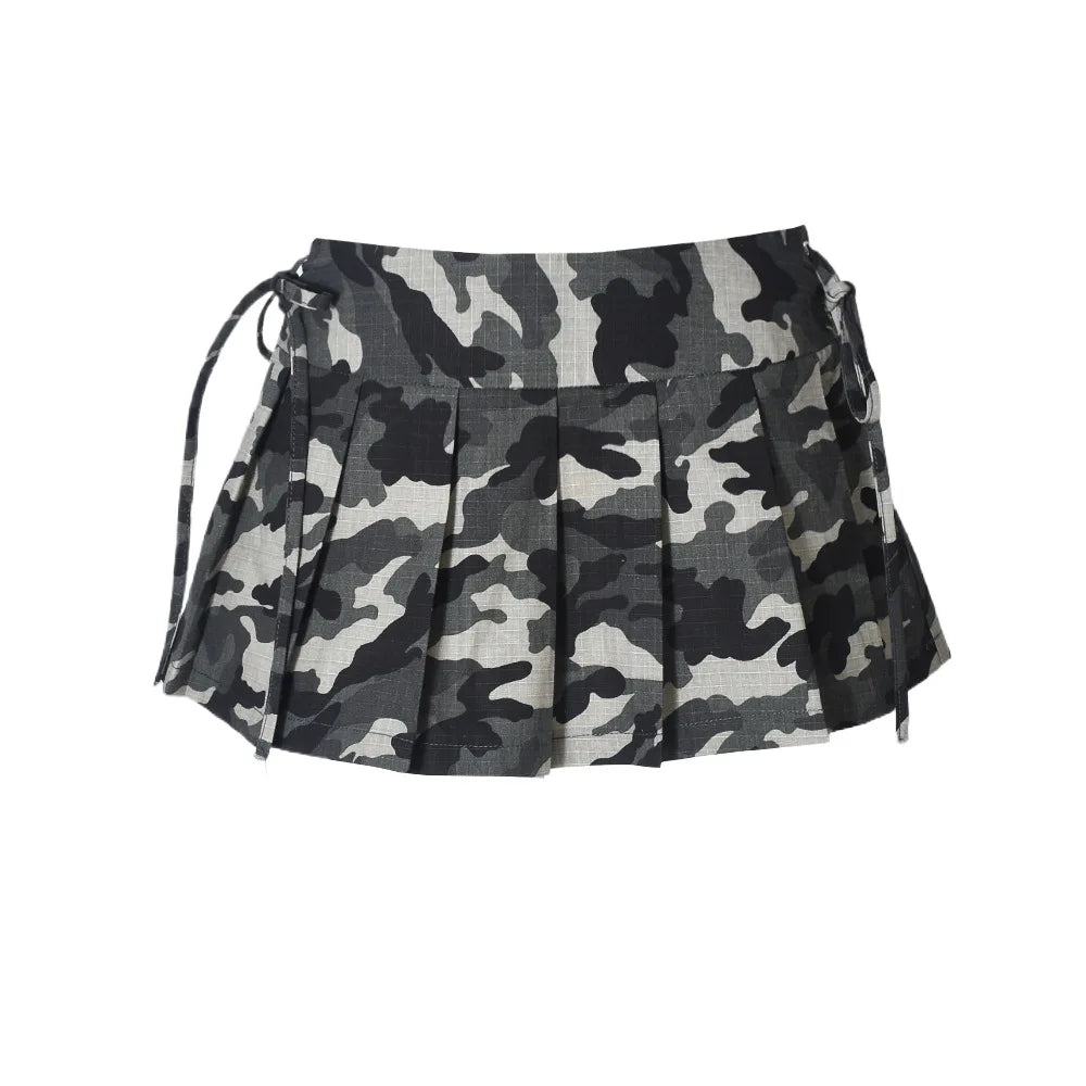 Aiertu  -  Trendy Camouflage Pleated Skirts Low Waist Mini Skirt Y2k Streetwear Summer Clothes Woman P82-CI17 Aiertu