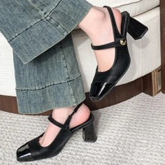Aiertu  -  Women's Spring New Elastic Strap Designer Sandals Outdoor Elegant Dress Party Shallow Mouth Women's High Heels 42 Large Size Aiertu