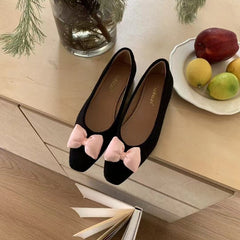 Aiertu  -  Square Toe Women Shoes On Heels Clogs Platform Casual Female Sneakers Bow-Knot All-Match Flats Modis Creepers Butterfly Comforta Aiertu