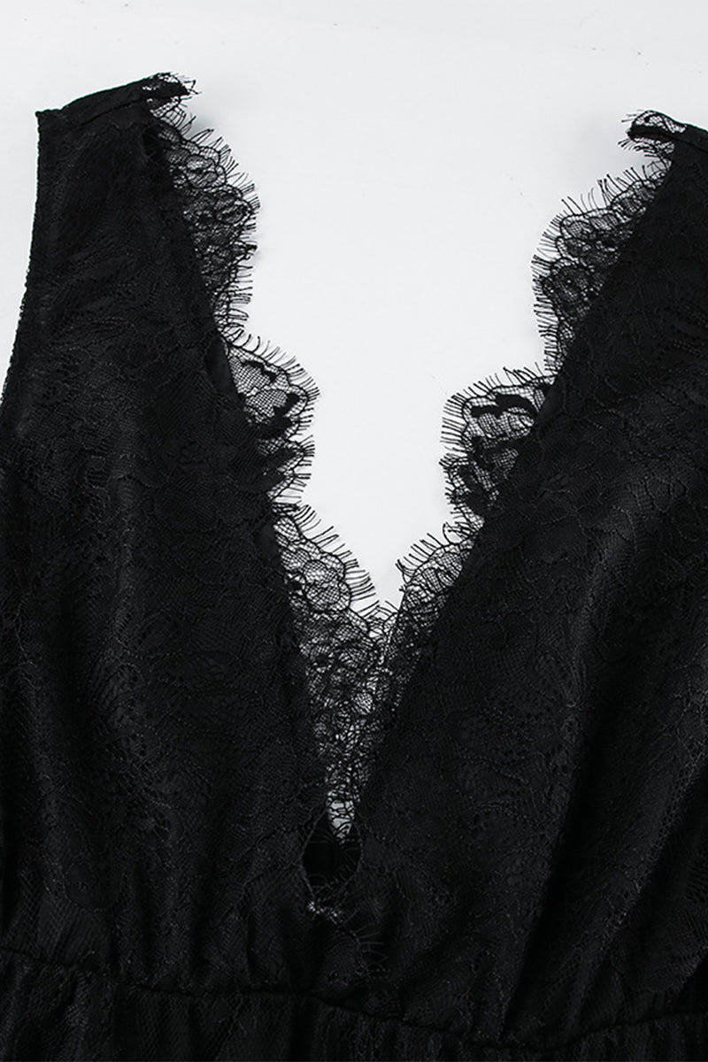 Aiertu  -Sexy Lace V Neck Lace Dress Dresses aiertu