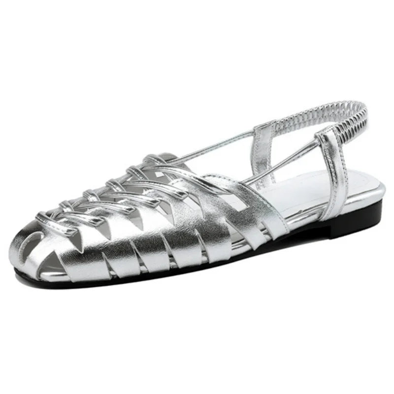 Aiertu  -  New Summer Solid Color Hollow Sandals Simple Versatile Low Heels Women Shoes Breathable Comfortable Round Toe Women Sandals Aiertu