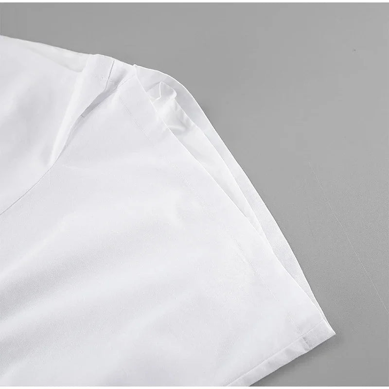 Aiertu  -  Cotton Linen Tank Top Shorts Sets Women's White Single Breasted Halter Ruffles Vest Wide Leg Shorts Suits Summer Commute Chic Aiertu